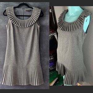 🔥 LIKE NEW NWOT Betsey Johnson Pleated RETRO UNIQUE Gray Dress